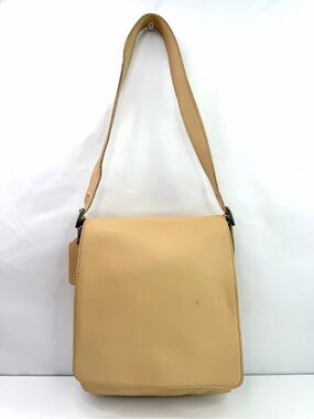Coach Bone Vintage North South 9408 Flap Slim Leather Shoulder Bag
